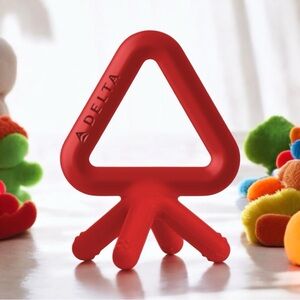 Delta Air Lines Baby Toddler Teether Teething Toy Red Rare Fun Gift New